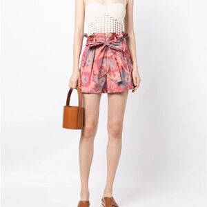 Ulla Johnson Abri Paperbag Waist Shorts in Passionflower